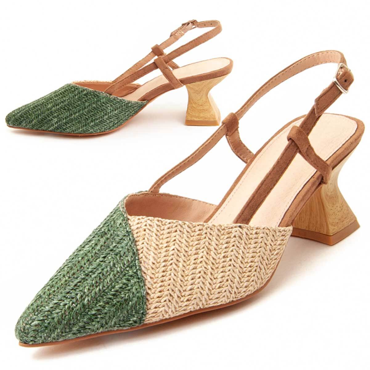 Zapato de tacón - Verde - Altura: 7 cm