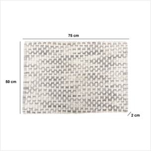 Tapis tressé gris 50x75cm