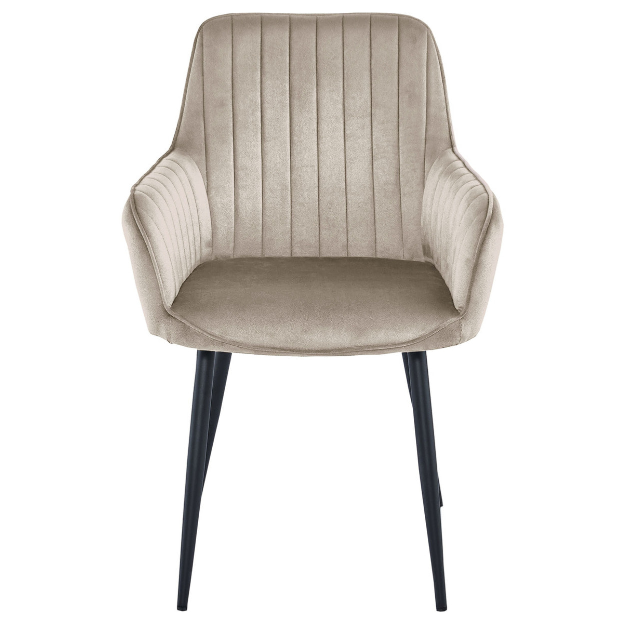Set di 2 sedie con braccioli Solden in velluto beige