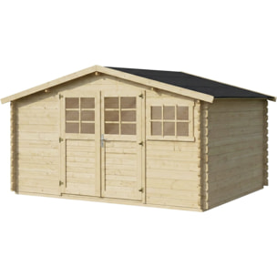 Abri de jardin en bois "Clairval" - 416 x 301 x 218 cm - 12.53 m² - 28 mm