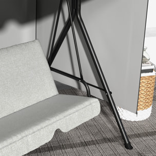 Outsunny Funda Balancín Jardín, Funda Columpio Jardín Exterior, Cubierta de Columpio con Cremallera, Impermeable, 215x155x150 cm, Gris Claro