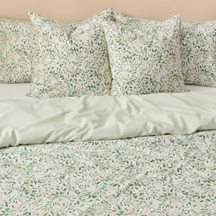 Funda nórdica hojas Pra color verde 100% Algodón percal