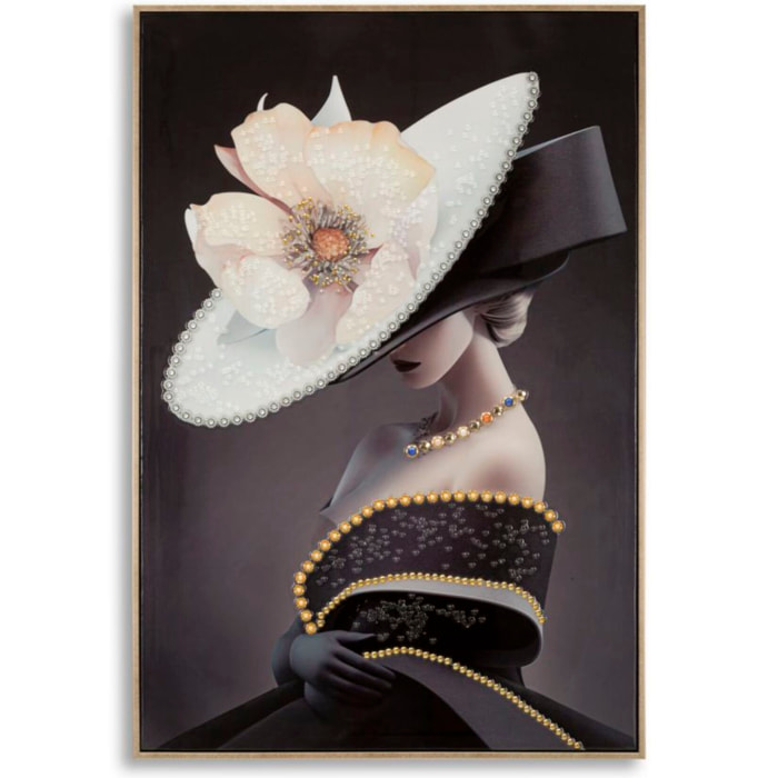 DIPINTO SU TELA LACCATO WIEN HAT -B- C/CORNICE CM 62X4X92