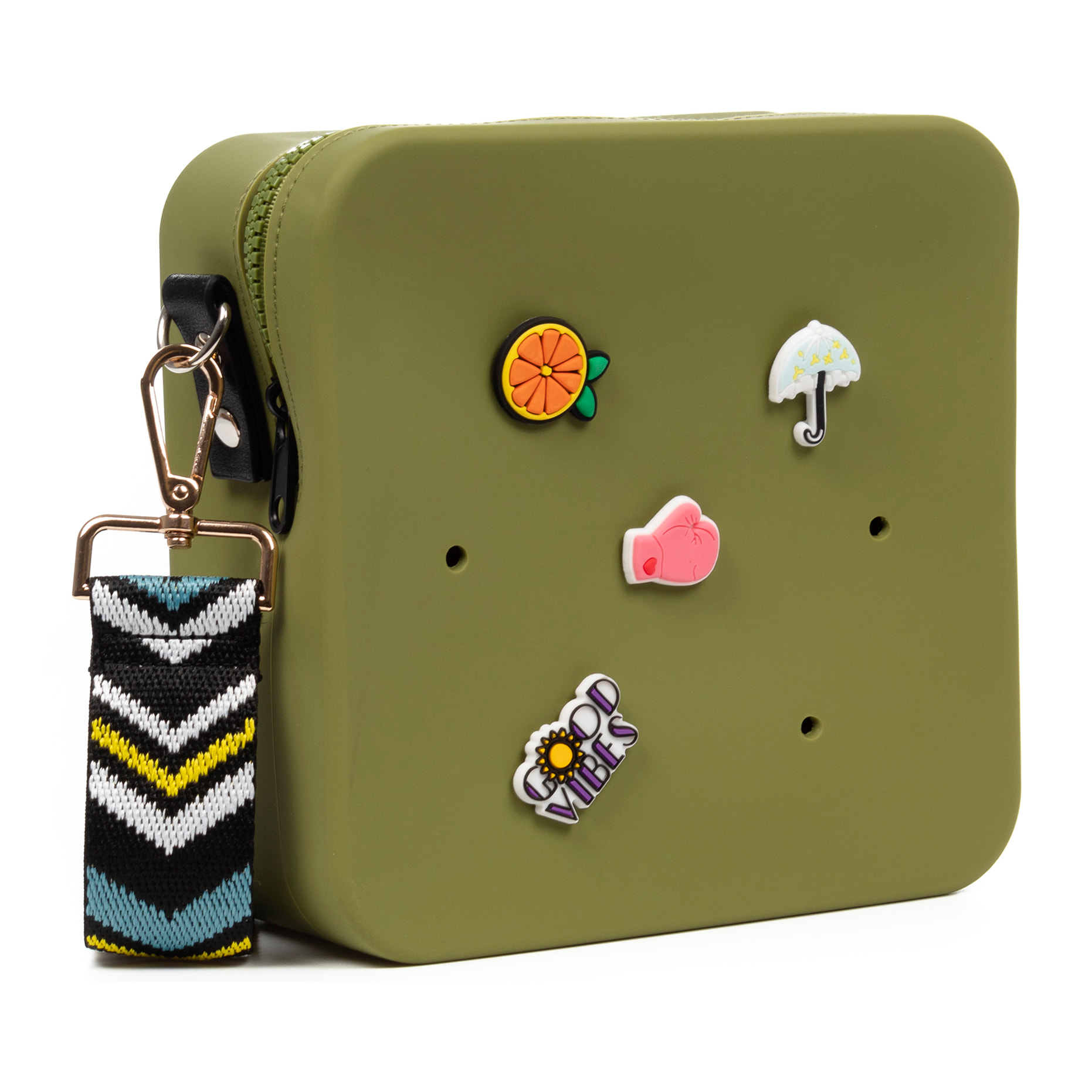 Villimpenta bolso bandolera cuadrado de silicona, con correa de diseño, intercambiable.