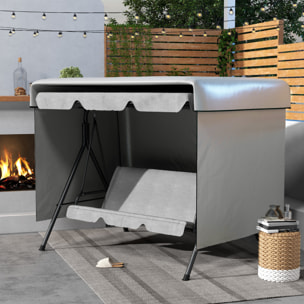 Outsunny Funda Balancín Jardín, Funda Columpio Jardín Exterior, Cubierta de Columpio con Cremallera, Impermeable, 215x155x150 cm, Gris Claro