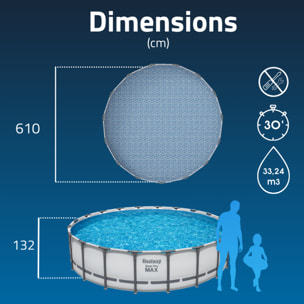 Bestway Piscine hors sol - Ronde - Steel Pro Max - 610 x 132 cm