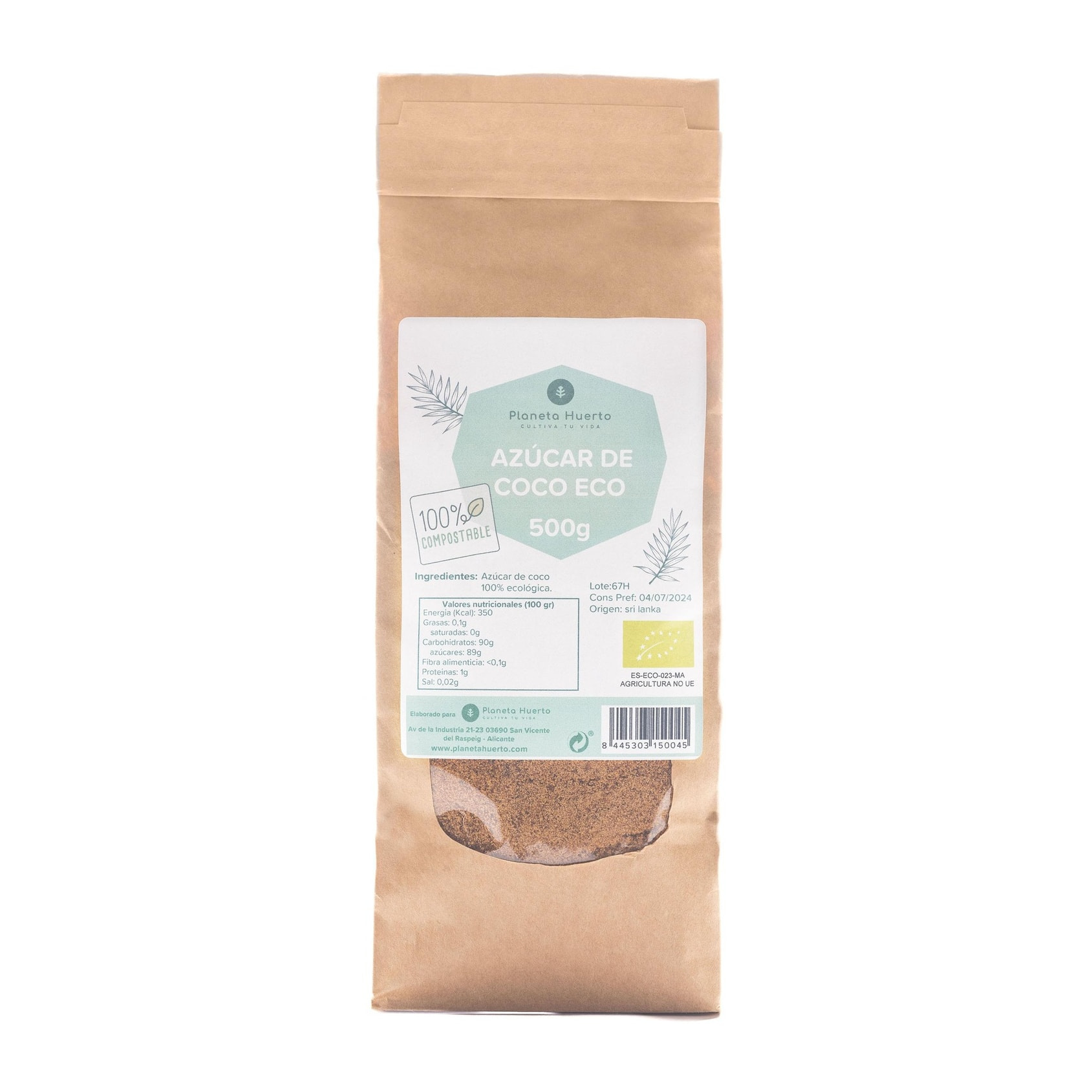 PLANETA HUERTO | Azúcar de Coco ECO Planeta Huerto 1 kg - Endulzante Natural y Nutritivo con Sabor a Caramelo, Ideal para Recetas y Bebidas