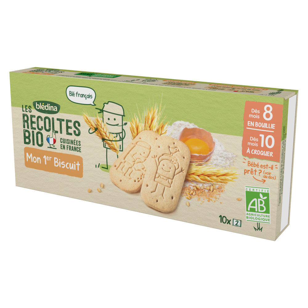 4x20 Mon 1er Biscuits - Bledina Les Recoltes Bio - Dès 8 Mois