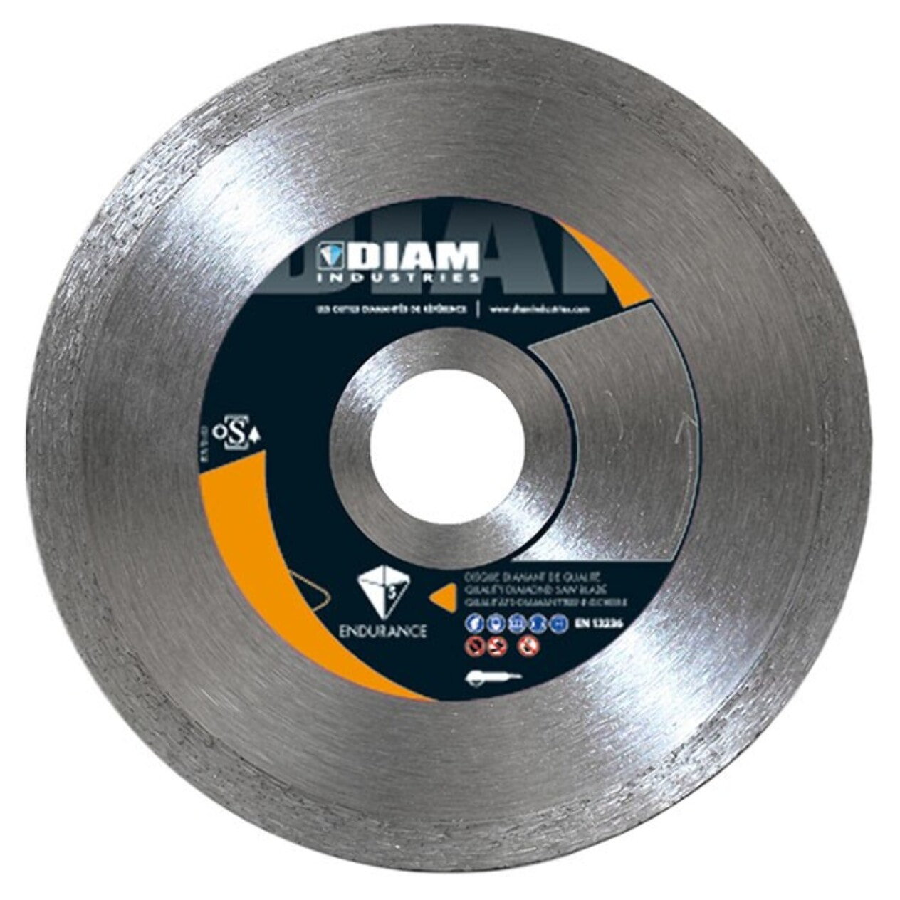 Disque Diamant Ø125mm/22,23 jante continue pour carrelage céramique faience - DIAM INDUSTRIES - CR80125/22