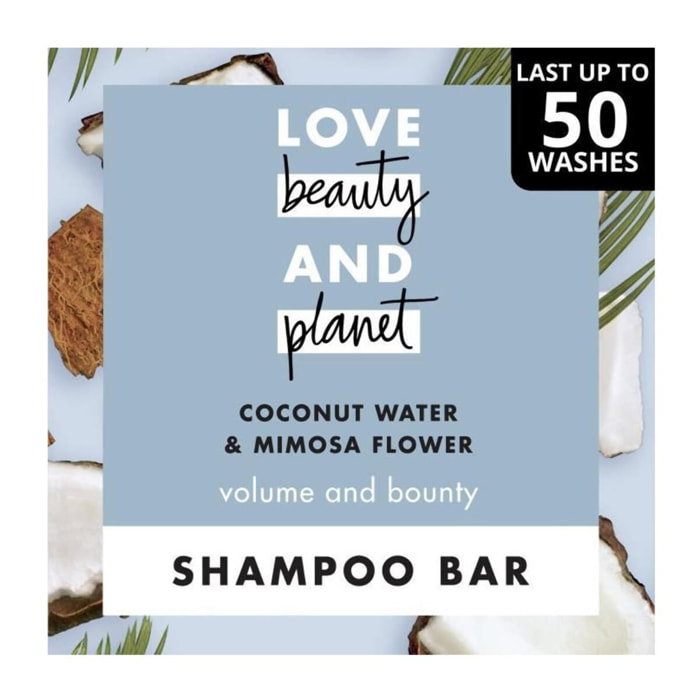 Pack de 3 - Love Beauty And Planet Shampooing Solide Vague Volumisante Eau de Coco & Fleur de Mimosa 90g