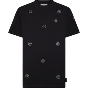 PHILIPP PLEIN Round Neck T-Shirt Monogram Stones Monogram