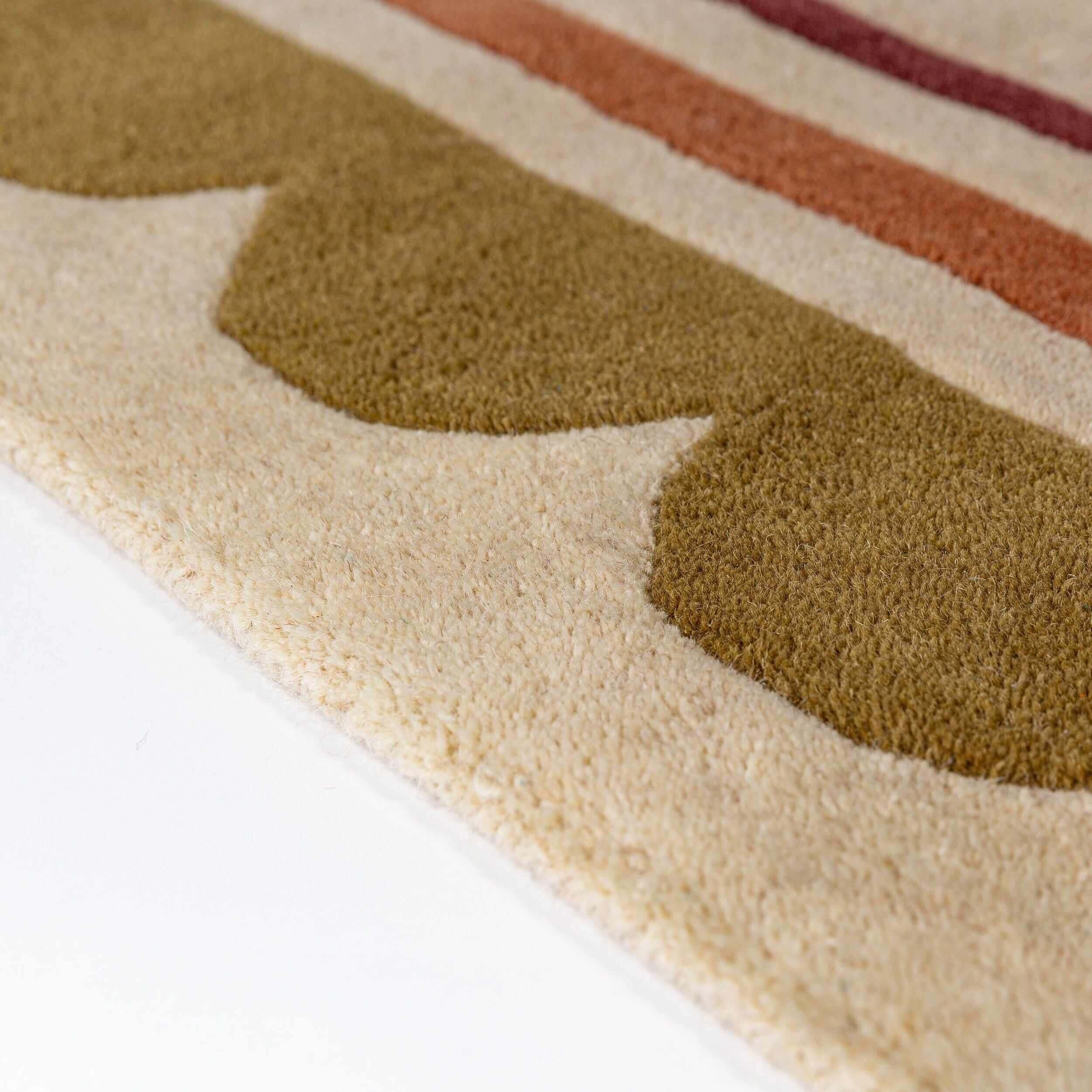 Tapis de couloir en laine à bordure festonné LOIS