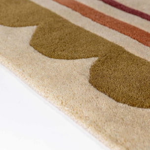Tapis de couloir en laine à bordure festonné LOIS