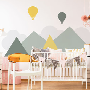 Stickers muraux enfants - Décoration chambre bébé - Autocollant Sticker mural géant enfant montagnes scandinaves NUUK