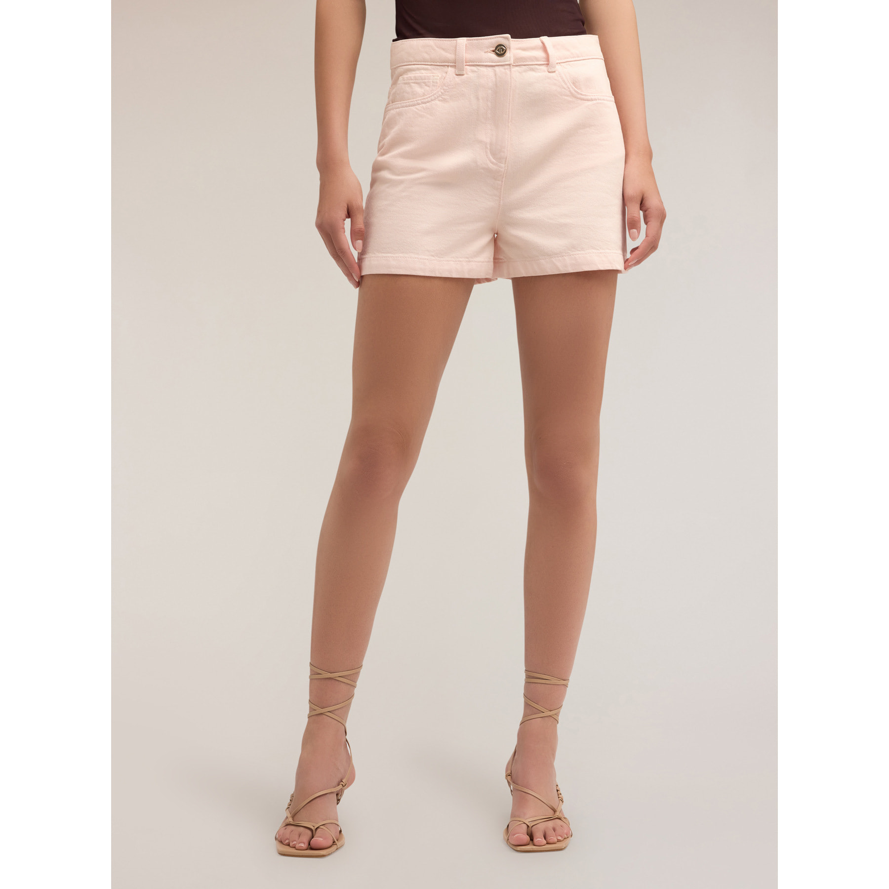 Motivi - Shorts de algodón de drill - Rosa