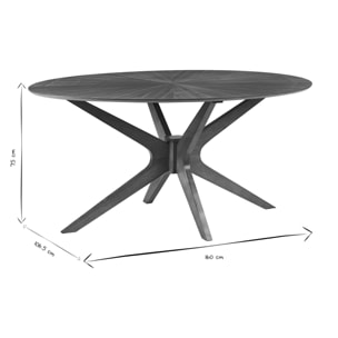 Table à manger design ovale noyer L160 cm DIELLI