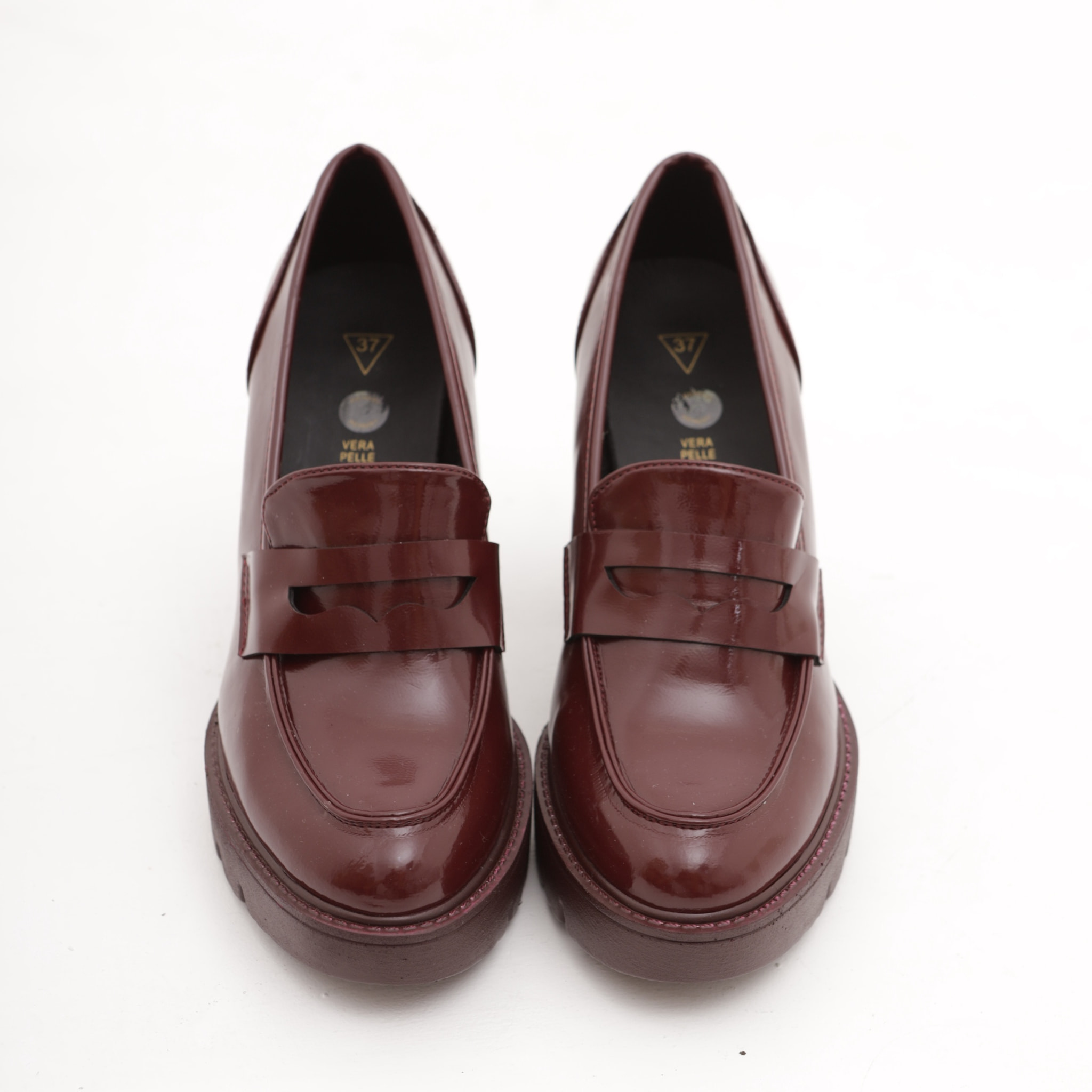 MOCASSINO TACCO E PLATEAU CHOCOLA' BORDEAUX