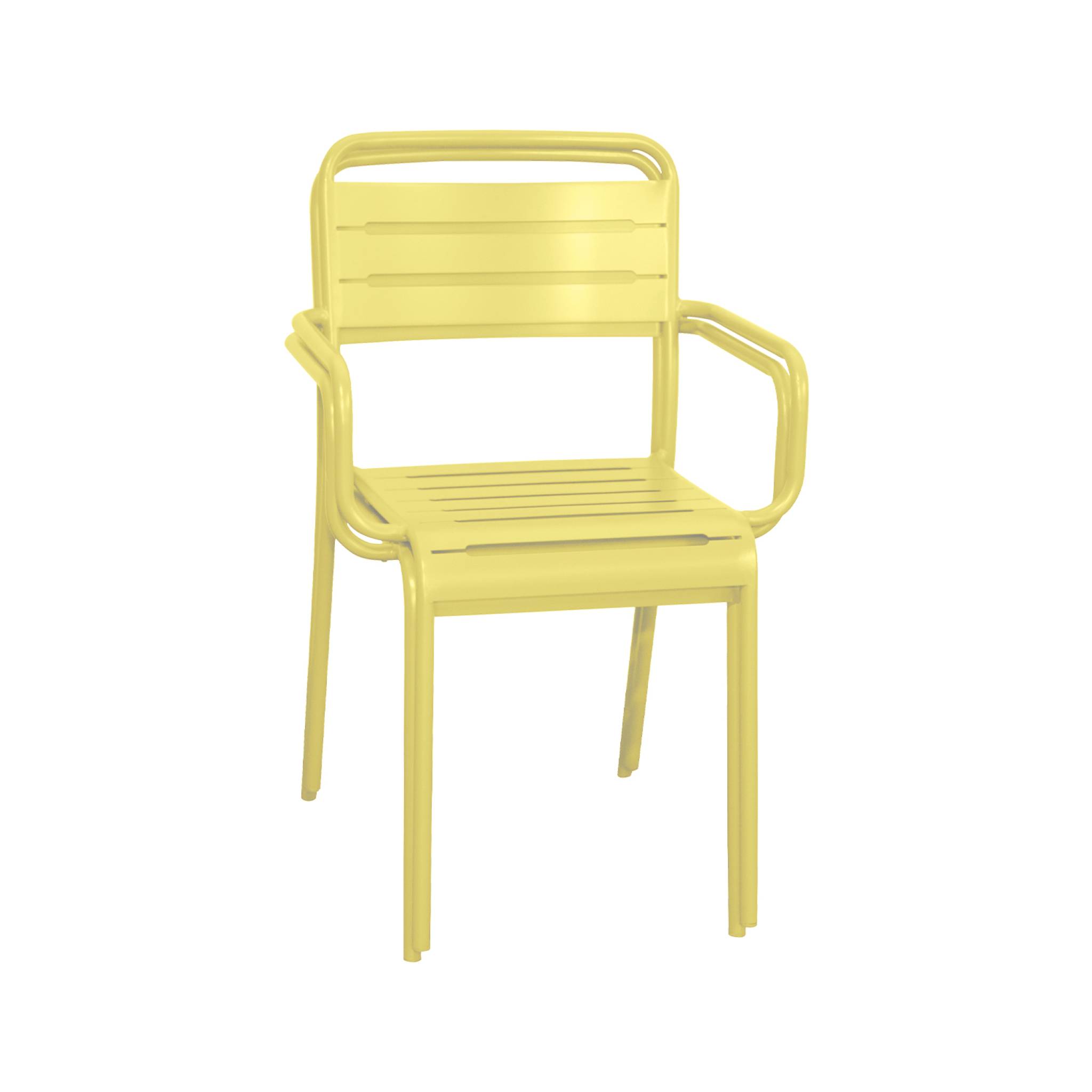 Lot de 2 fauteuils de jardin acier. 2 places. jaune. Amelia. L50.4 X P53 X H79.5cm