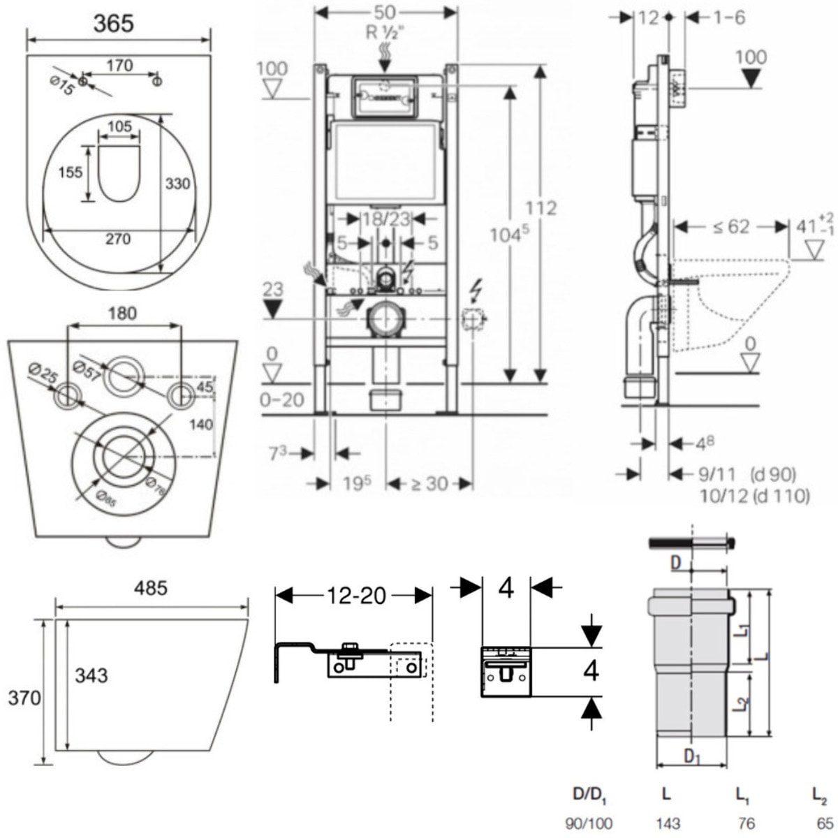Pack WC Bati-support Geberit + WC Swiss Aqua Technologies Infinitio sans bride