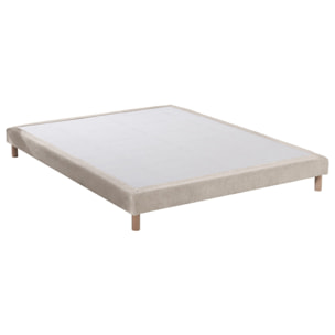 Ensemble matelas mousse HD SERENA avec sommier, chenille bouclettes crème