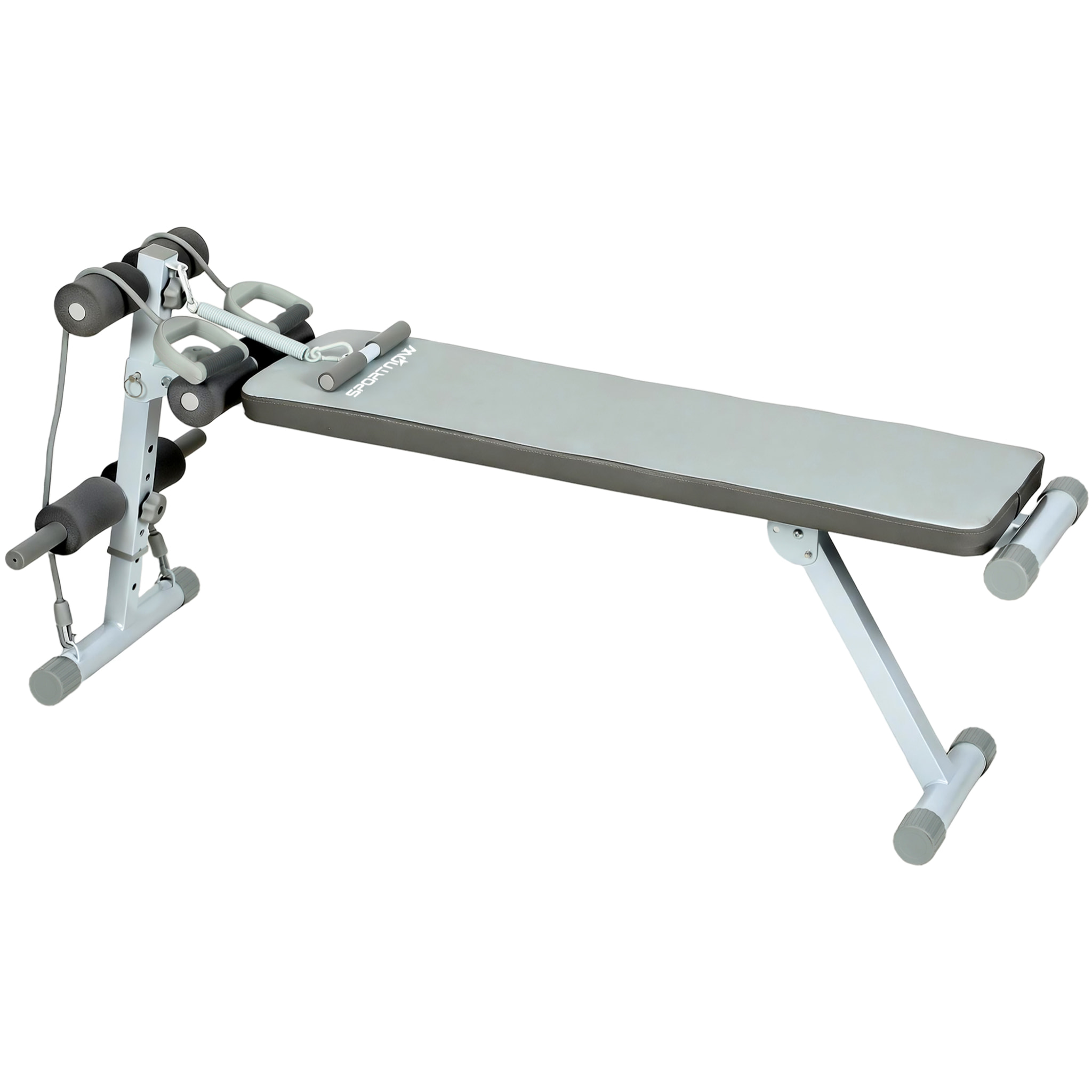 Banc de Musculation Réglable avec Siège à 3 Niveaux Acier blanc gris