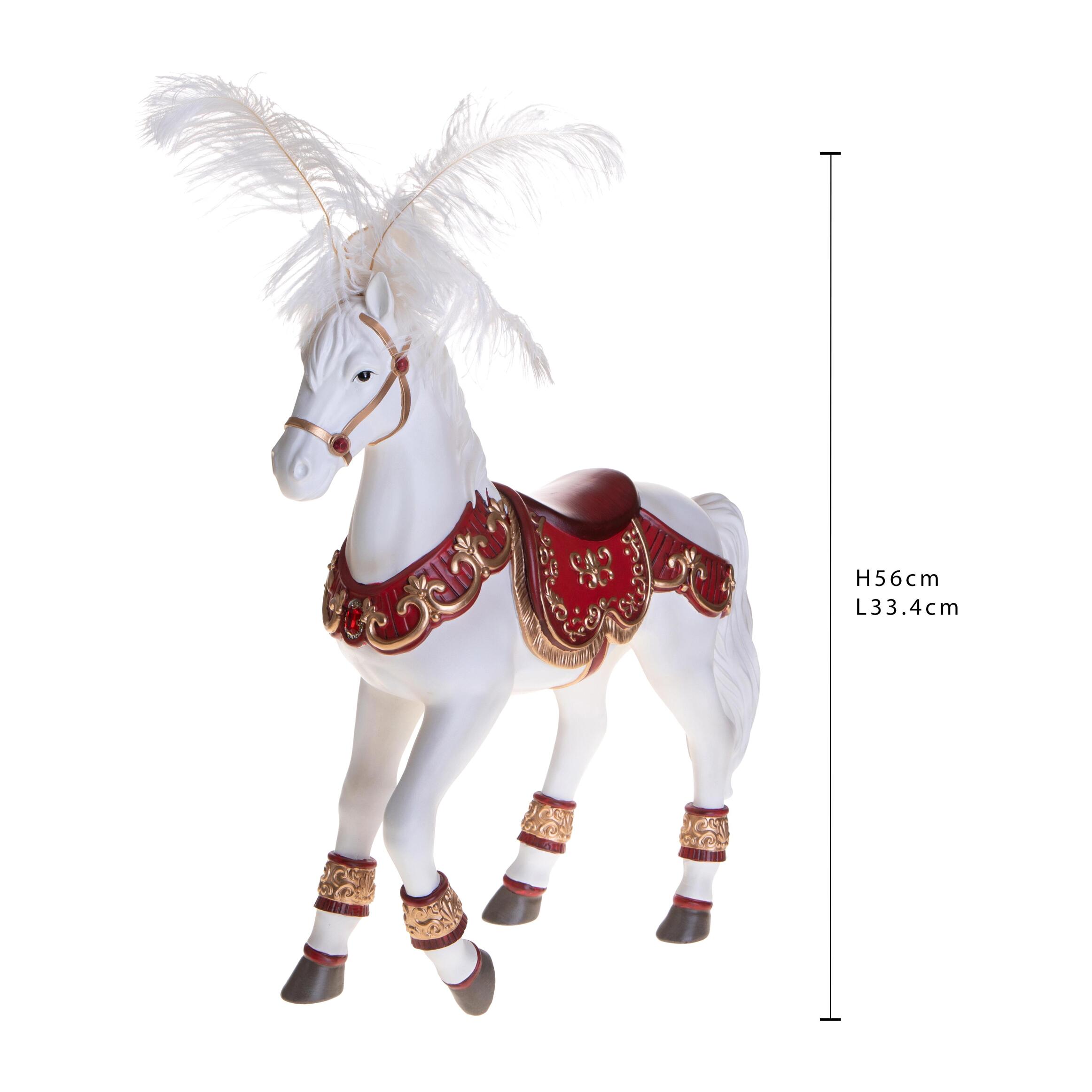 Cavallo circense con piume - Pezzi 1 - BIANCO - Bianchi Dino SpA