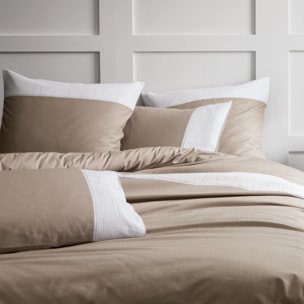 Housse de couette unie en percale de coton BIO, PLISSE TENDANCE