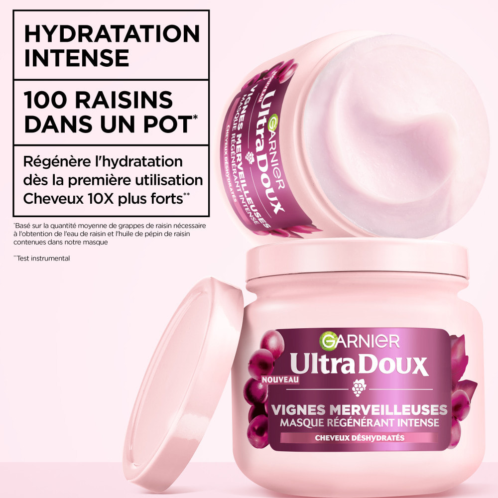 Garnier Ultra Doux Vignes Merveilleuses Masque Hydratant Régénérant Intense 340ml - Homme & Femme