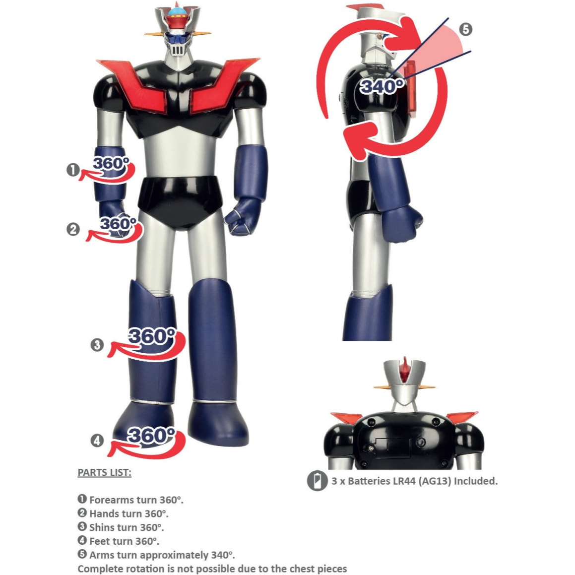 Mazinger Z con Luci Action Figure 30 cm Sd Toys