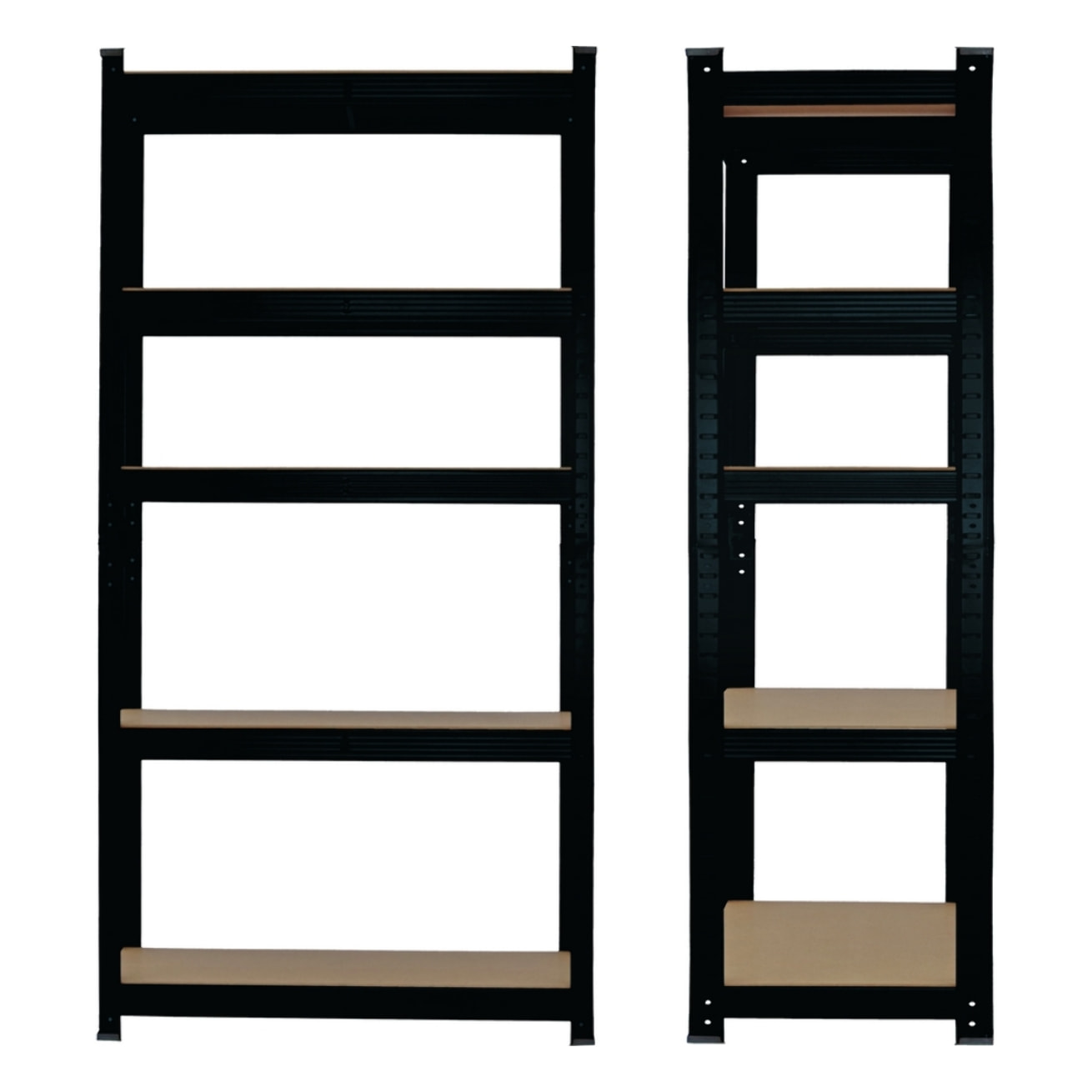 Scaffali metallici neri 150x75x30 cm Set da 2 pz