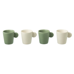 J-Line tasse - céramique - blanc/vert - boîte de 4