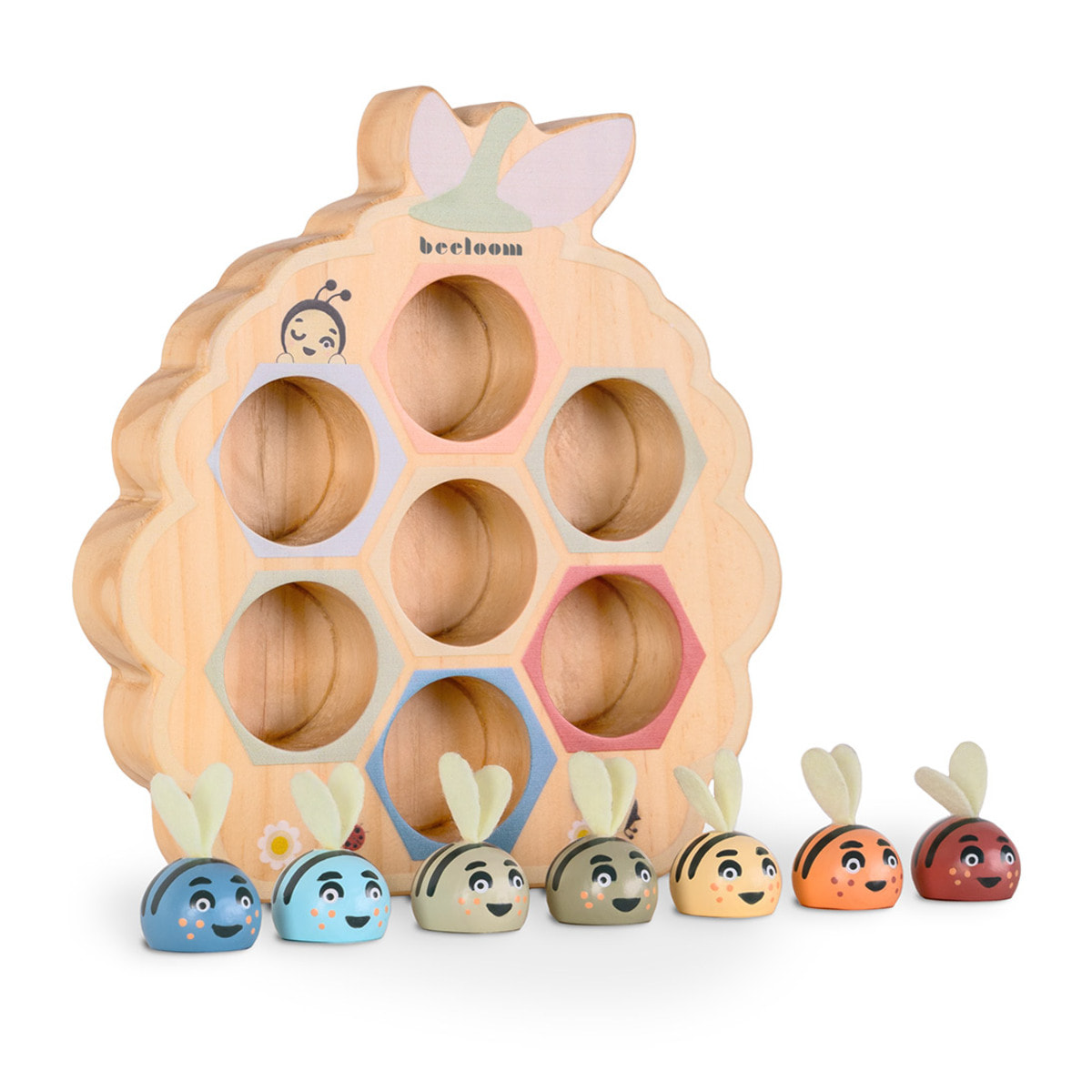 Beeloom- Juego de mesa de madera Beeboard Game para niños