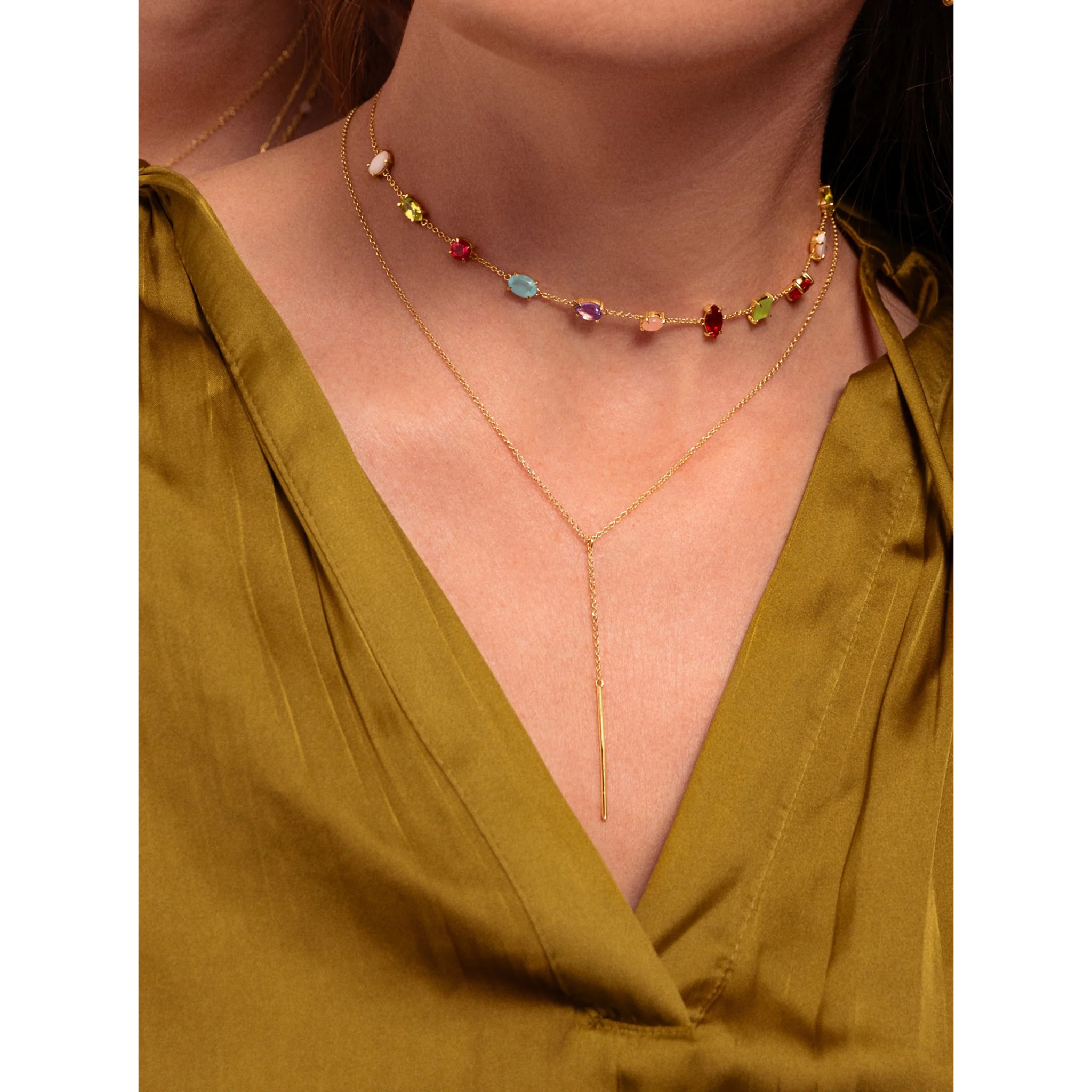 Collana Drop Orchid Placcato Oro