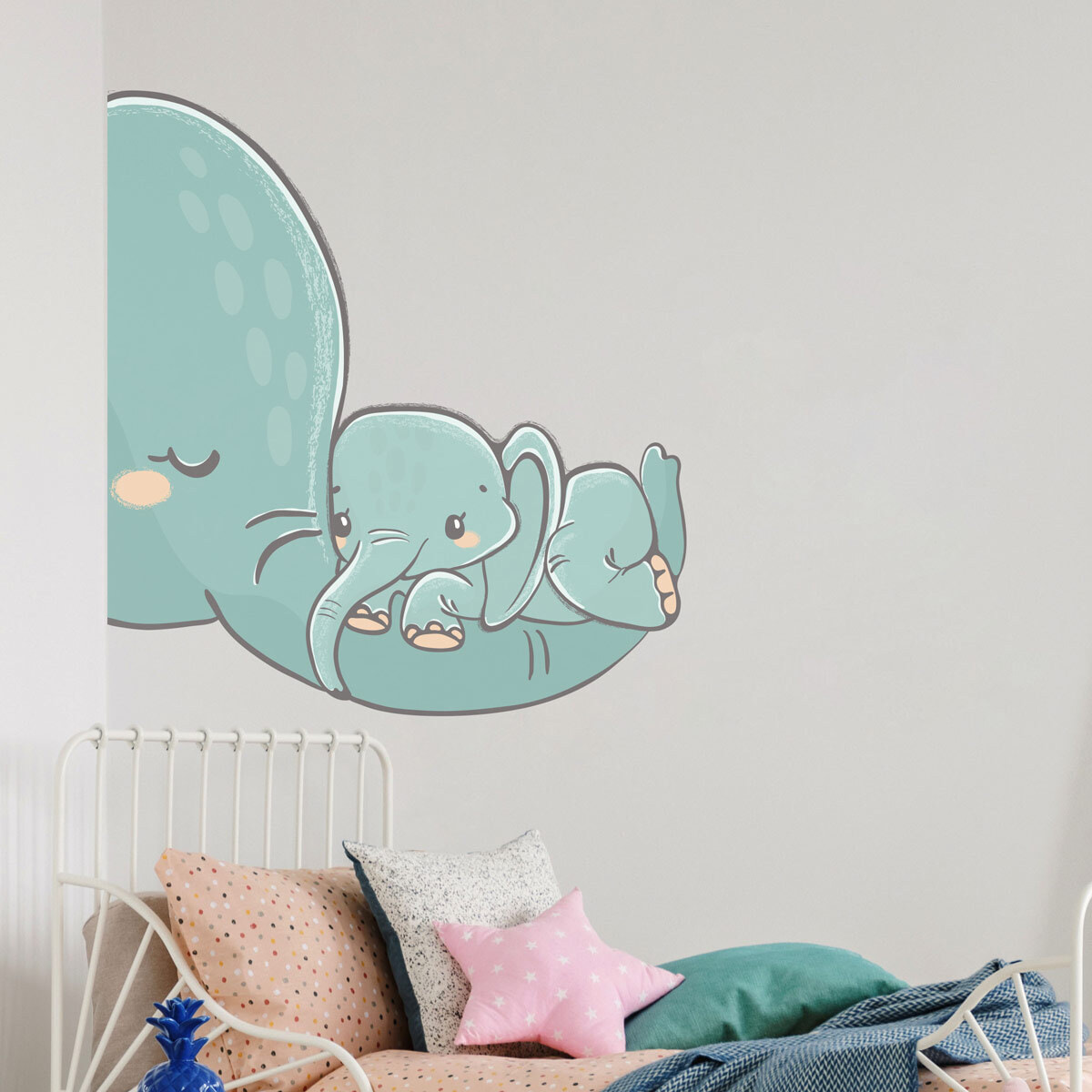 Stickers muraux | Sticker Mural Autocollant - ÉLÉPHANT ET SON BÉBÉ - Stickers adhésifs