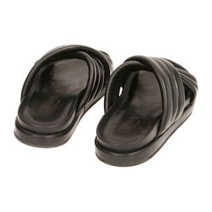 Zapatillas negras de piel