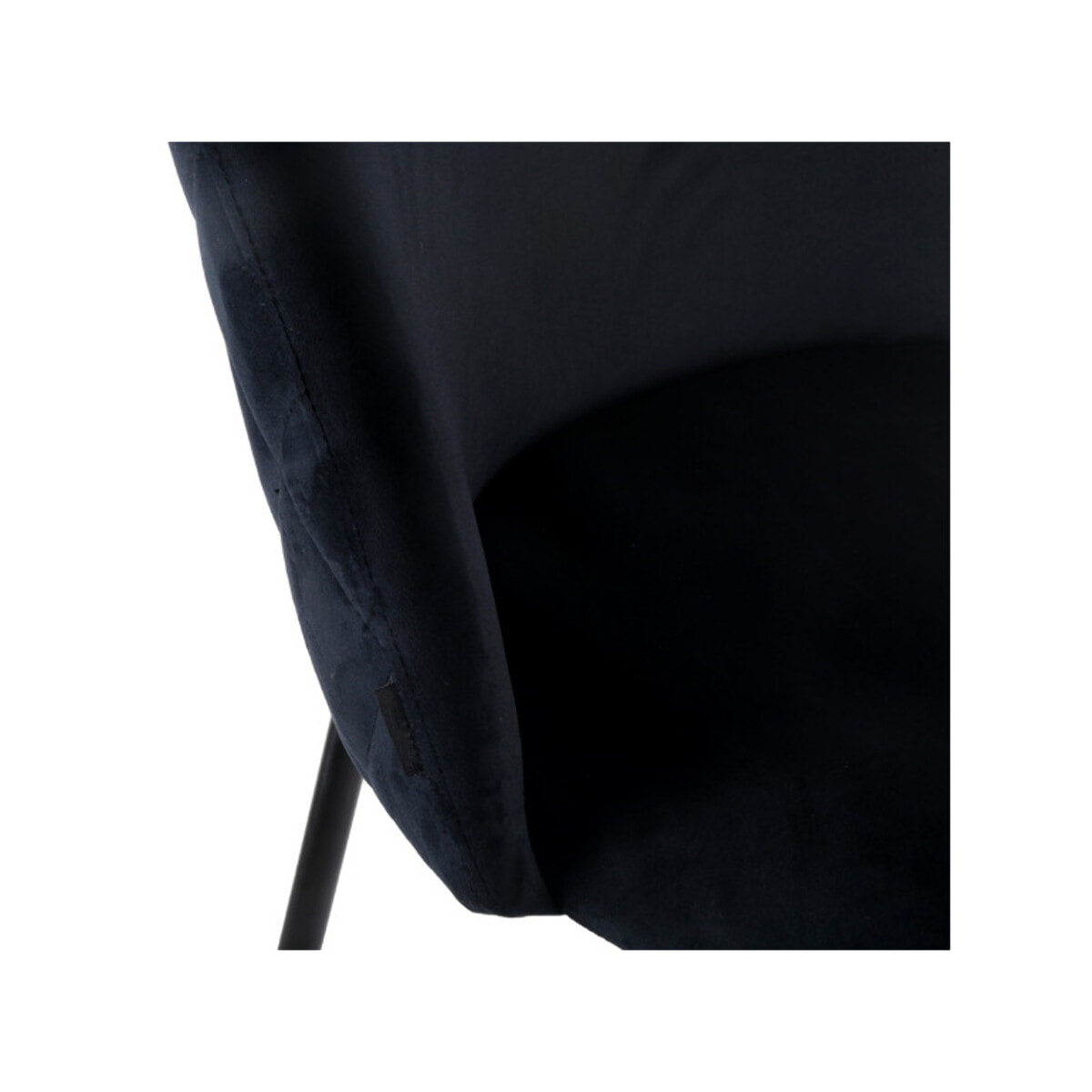 Chaise de repas tissu velours dossier capitonné pieds métal – CLEA 2