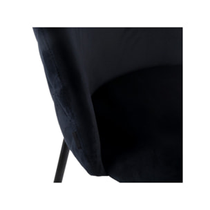 Chaise de repas tissu velours dossier capitonné pieds métal – CLEA 2