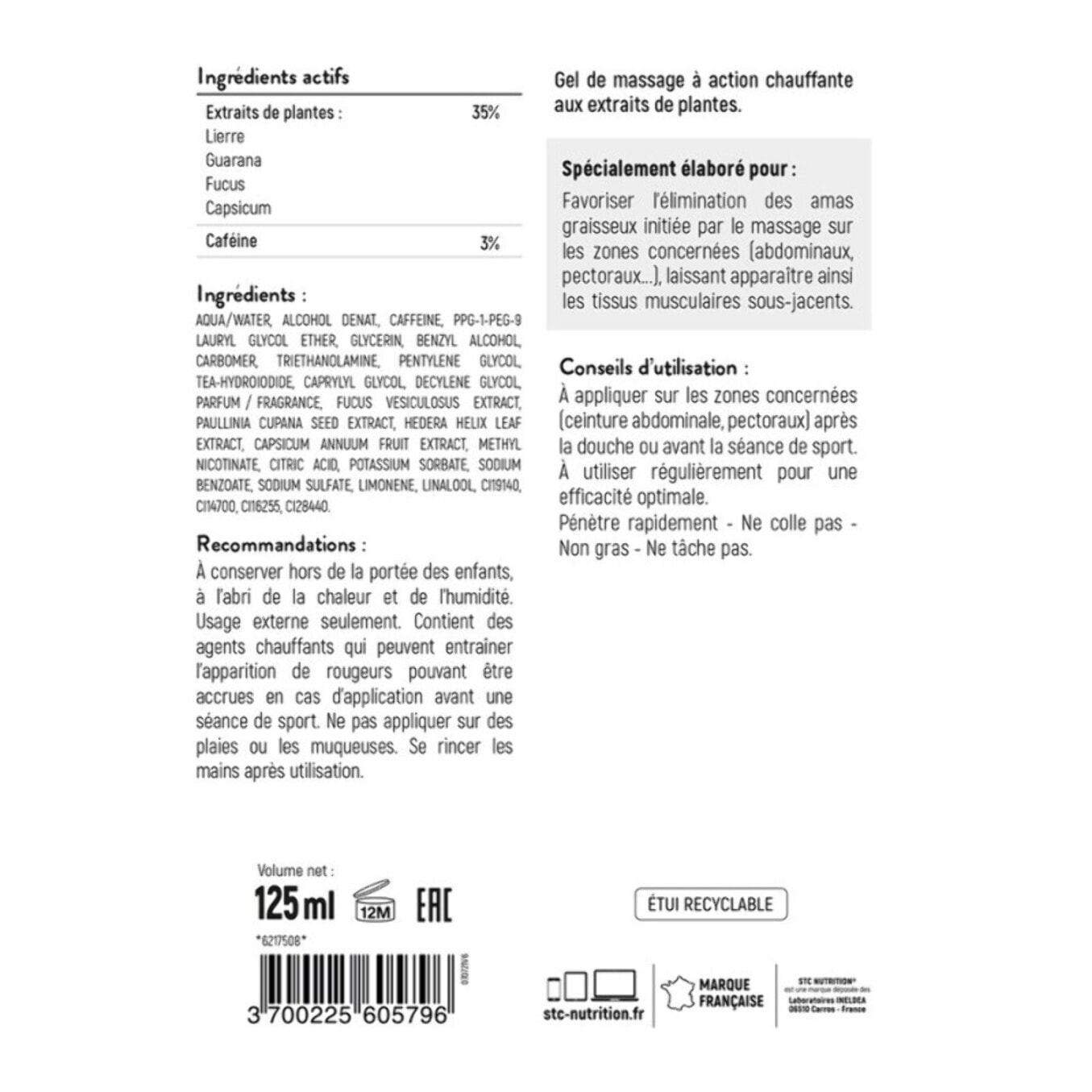 STC NUTRITION - Pack Burn Fat - Brûle-graisse et déstockage - Séchage extrême + définition musculaire - Cure complète de 1 mois