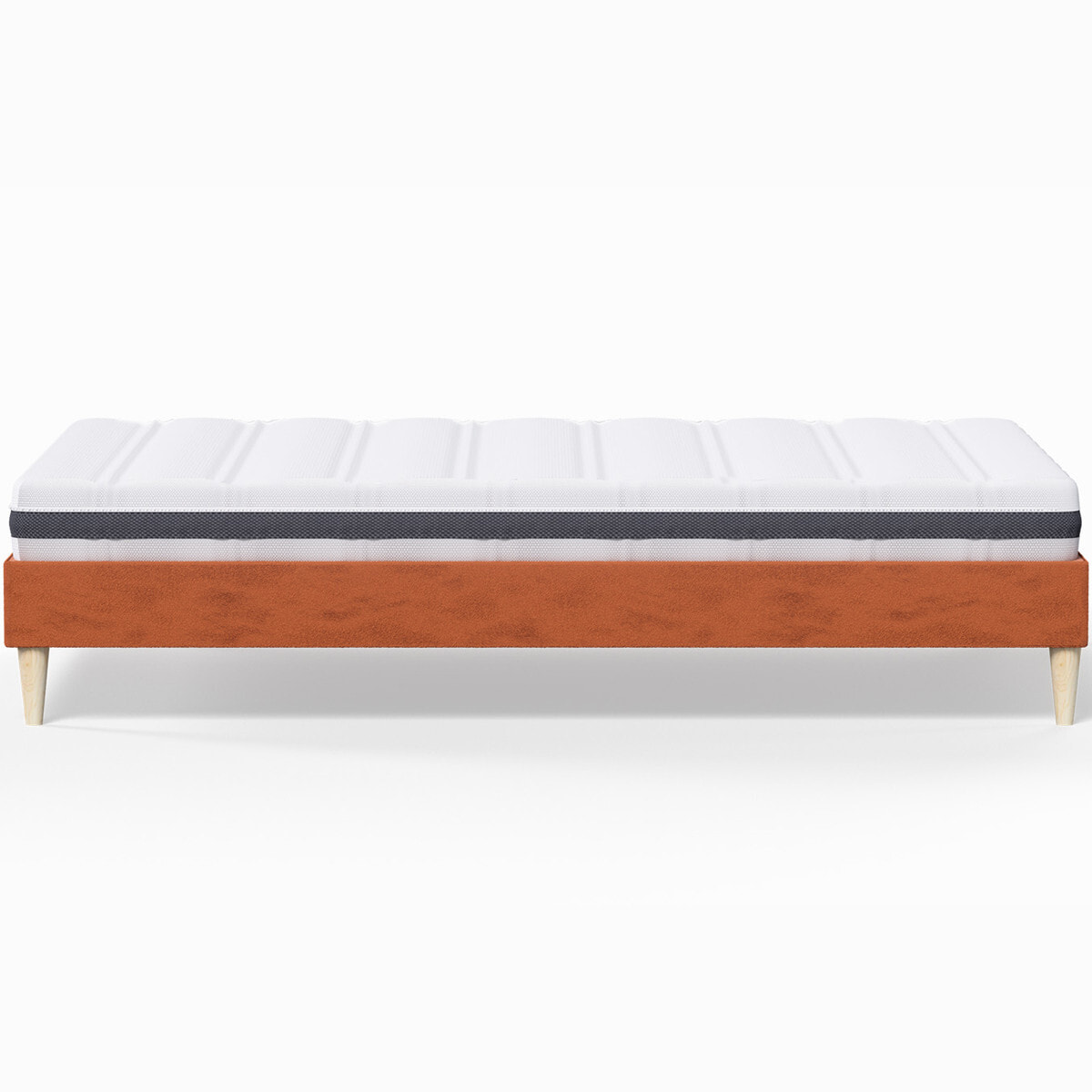 Pack lit en velours + Matelas ressorts et Mousse HR - DINA & HYGIOSPRING