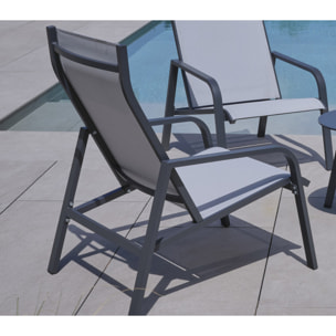 Salon de jardin en aluminium - 4 places - gris perle - CADIX 4