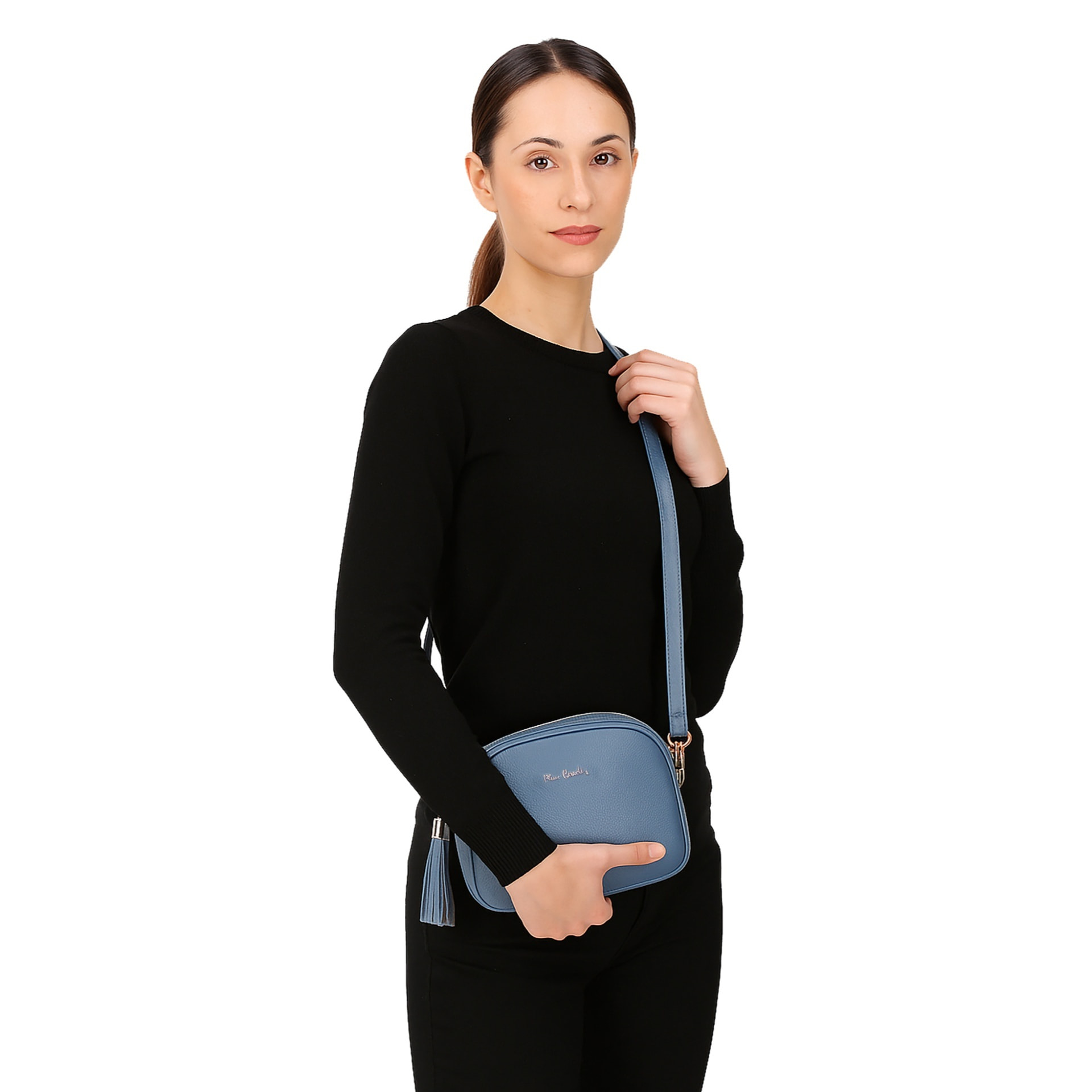 Borsa a tracolla da donna Made in Italy - Modello Cordelia Pro - 100% pelle - 22.5 x 17.0 x 9.5 cm