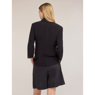 Motivi - Blazer de un botón en tencel con encaje - Negro