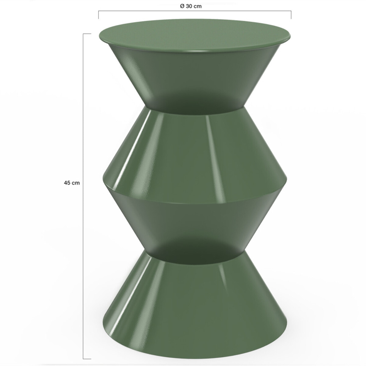 Table d'appoint Irène vert kaki