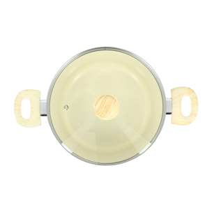 Faitout en revêtement céramique 24cm crème - tous feux COLORAMA