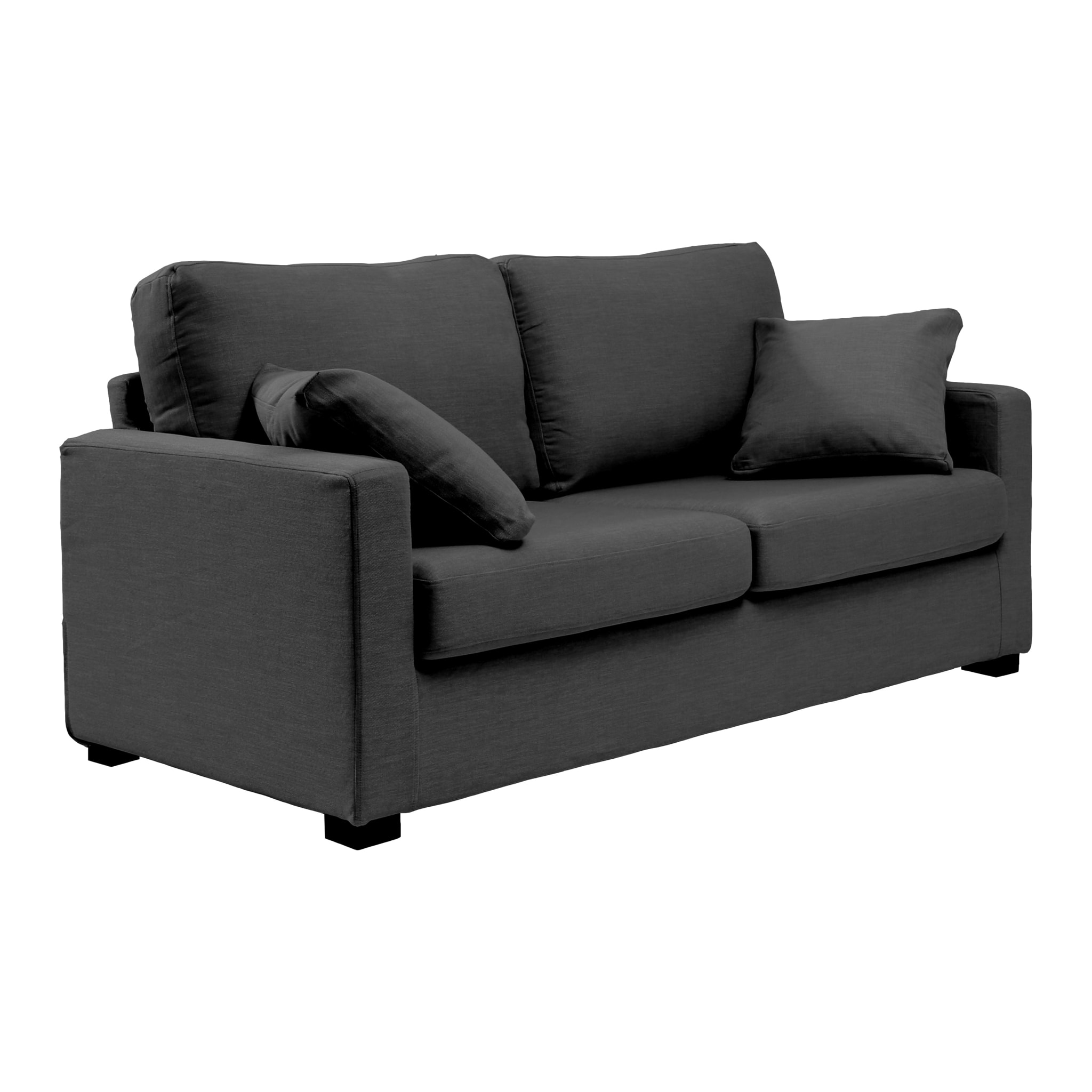 Canapé 3 pl LYS 175 cm fixe tissu Tradition Anthracite - 100% déhoussable - Fabriqué en France