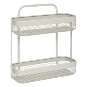 Étagère "Mayaj" 2 niveaux en métal beige