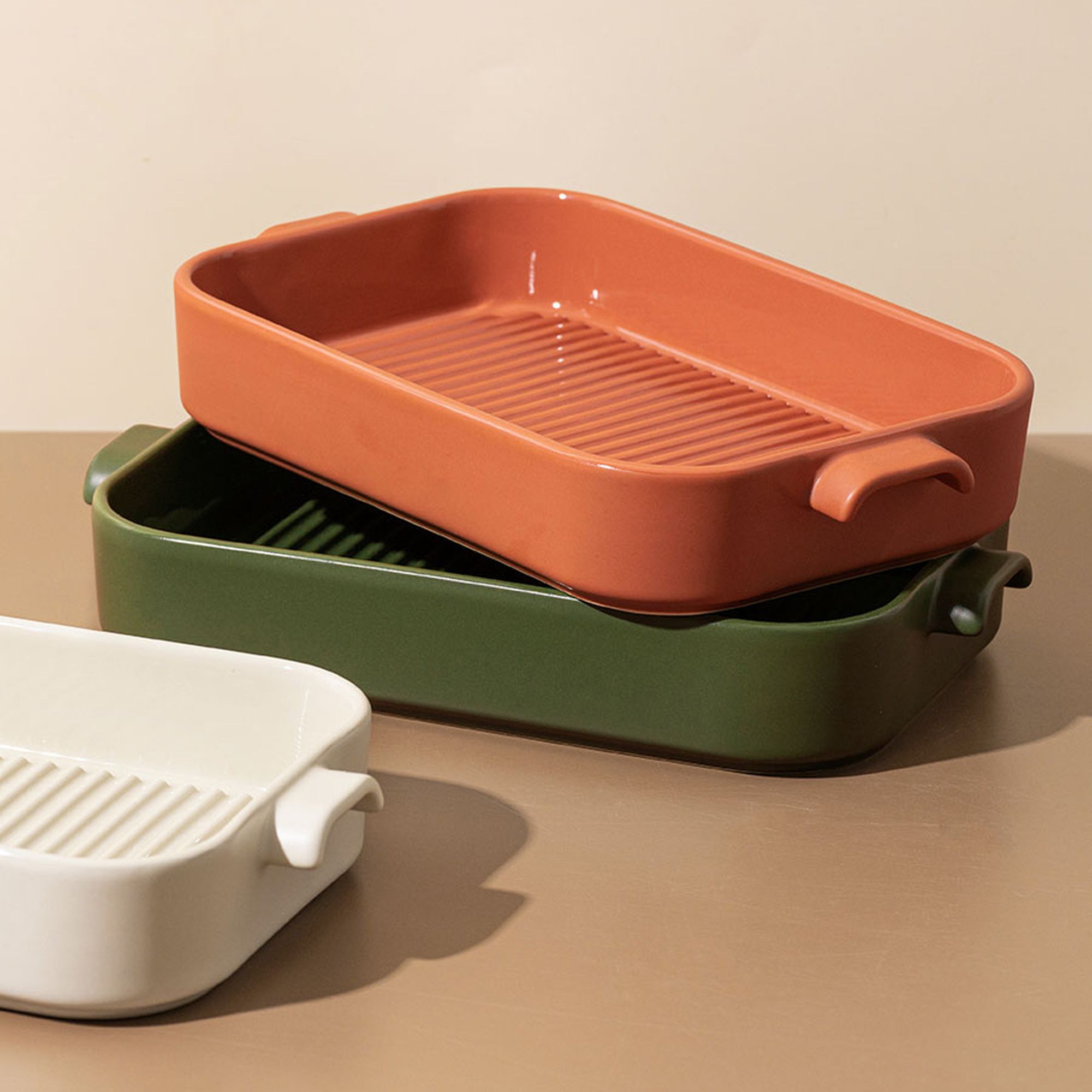 Plat à four grille en grès terracotta OCTAVE