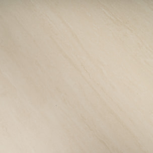 Tavolo allungabile BONIFACIO in ceramica,finitura travertino e gambe in metallo verniciato beige - 160-220×80x76 cm