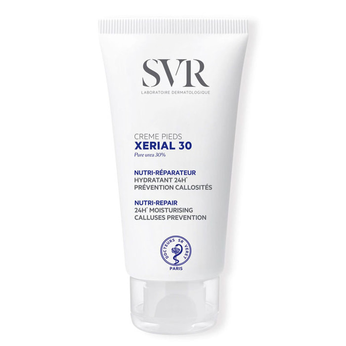 Xerial 30  - Crème Pieds Nutri-Réparateur Hydratant 24h, Prévention Callosités 50 ml