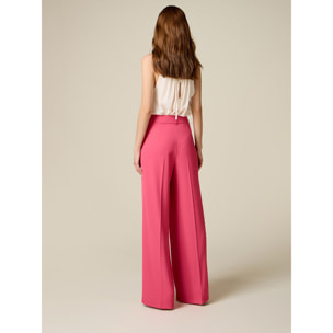 Oltre - Pantaloni palazzo in tessuto fluido - Rosa